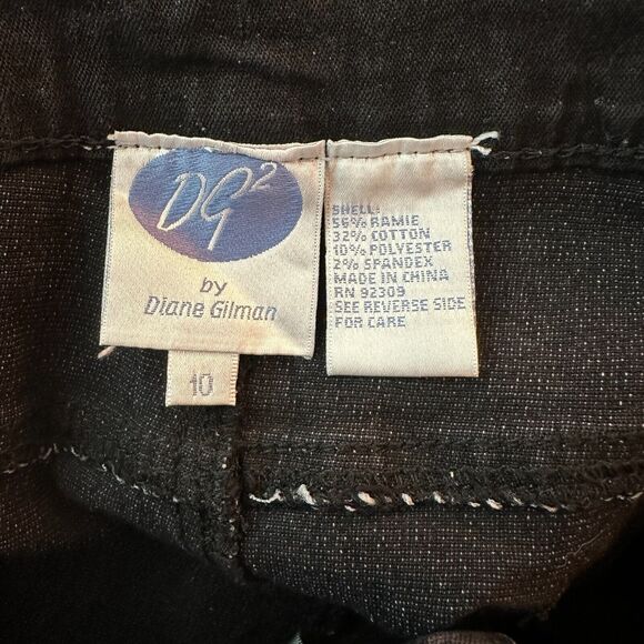 DG2 Diane Gilman Solid Black Mid-Rise Denim Jeans Stretch Straight Leg 10 - Picture 6 of 11